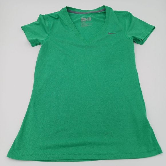 NIKE DRI FIT WOMENS XS GREEN TRAINING T SHIRT - Picture 10 of 11